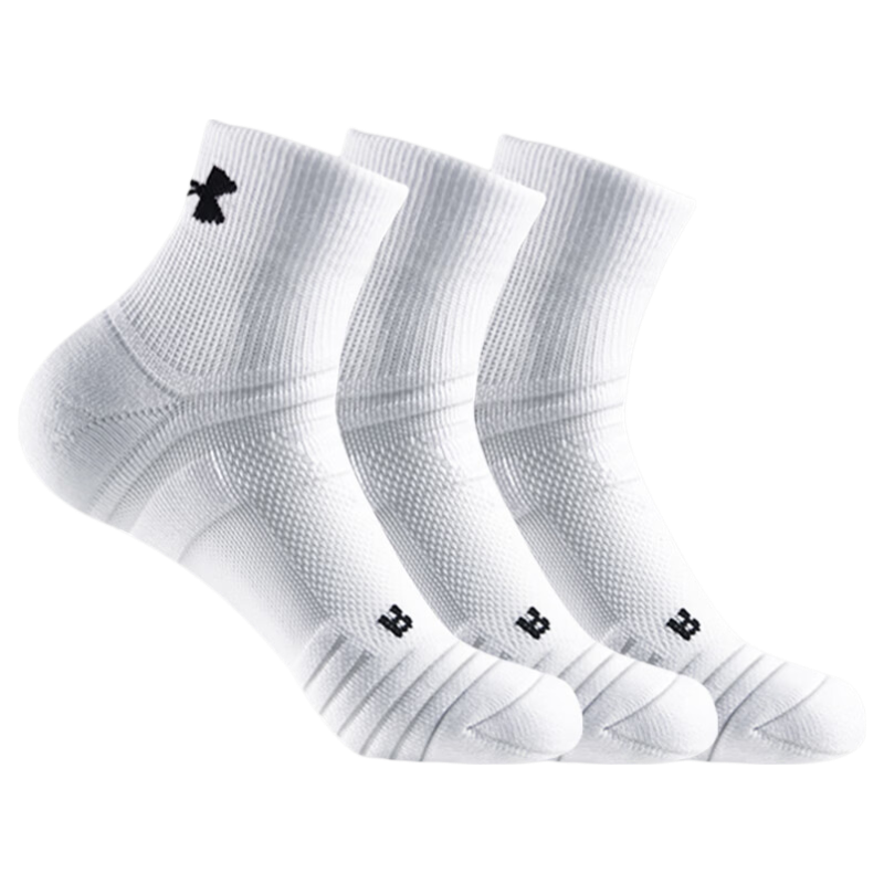 Under Armour Socks [3-Pack] Athletic Mid-Calf Socks Unisex Comfortable Antibacterial Sweat-Absorbing Breathable Running Basketball Badminton Socks