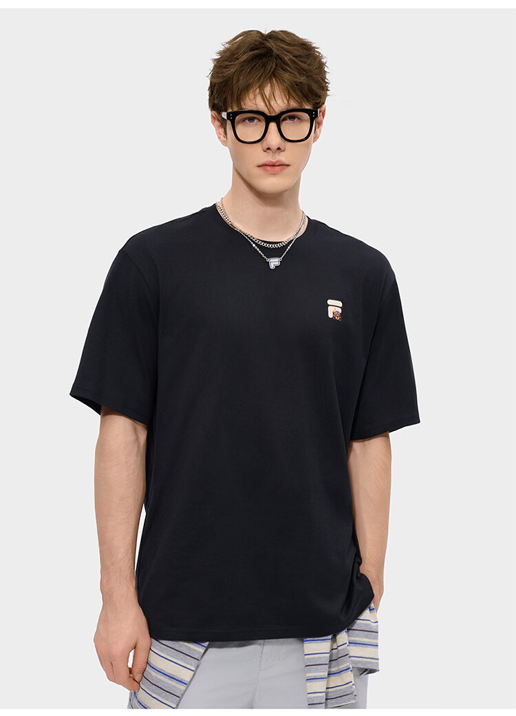FILA FUSION Trendy Couple Short Sleeve T-Shirt 26 Summer Cute Pet Cool Loose Half Sleeve Top 13