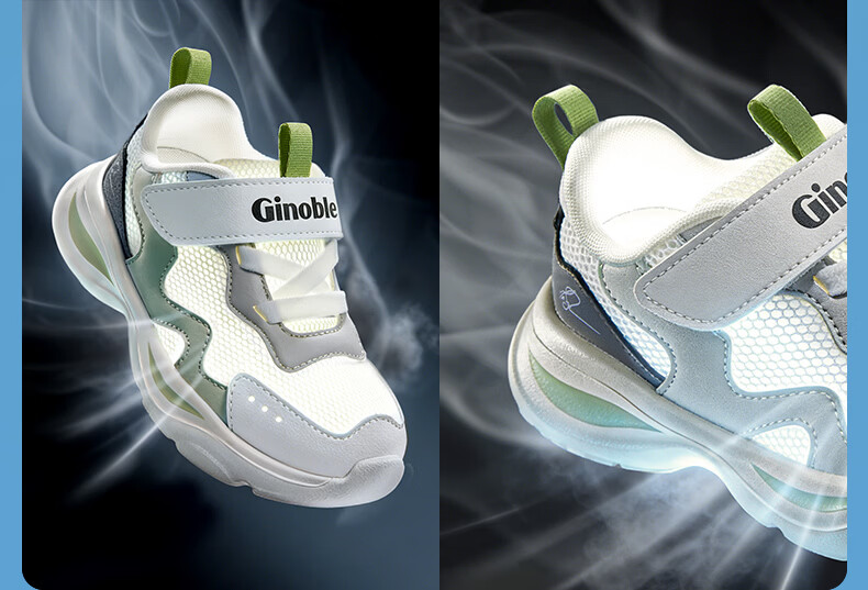 Ginoble 2026 Summer Kids Breathable Mesh Walking Shoes for Toddlers 1-5 Years Unisex GW1881 Misty Blue 3