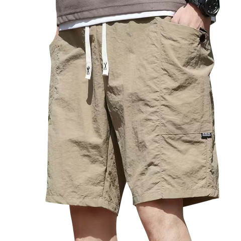 ROMON Men's Ice Silk Summer Quick-Dry Breathable Thin Five-Point Sports Beach Shorts