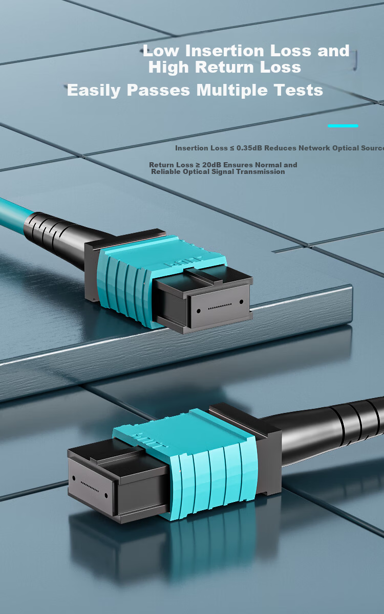 Bosende MPO-MPO Fiber Optic Patch Cord Female B Polarity Compatible MTP Telecom Grade 12-Core 40G/100G/200G OM4 Multimode Fiber Cable 3m BSD-M4-1203 2