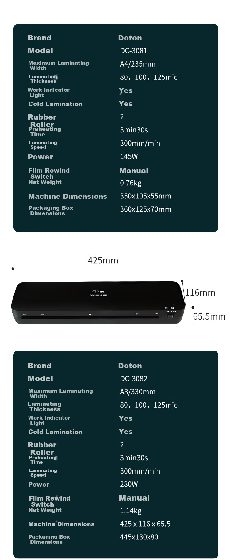 DOCON Photo Menu File Transparent Specimen Protective Film Laminating Machine Thermal Laminating Pouches 4 Inch (85*110mm) 100 Micron 100 Sheets 4