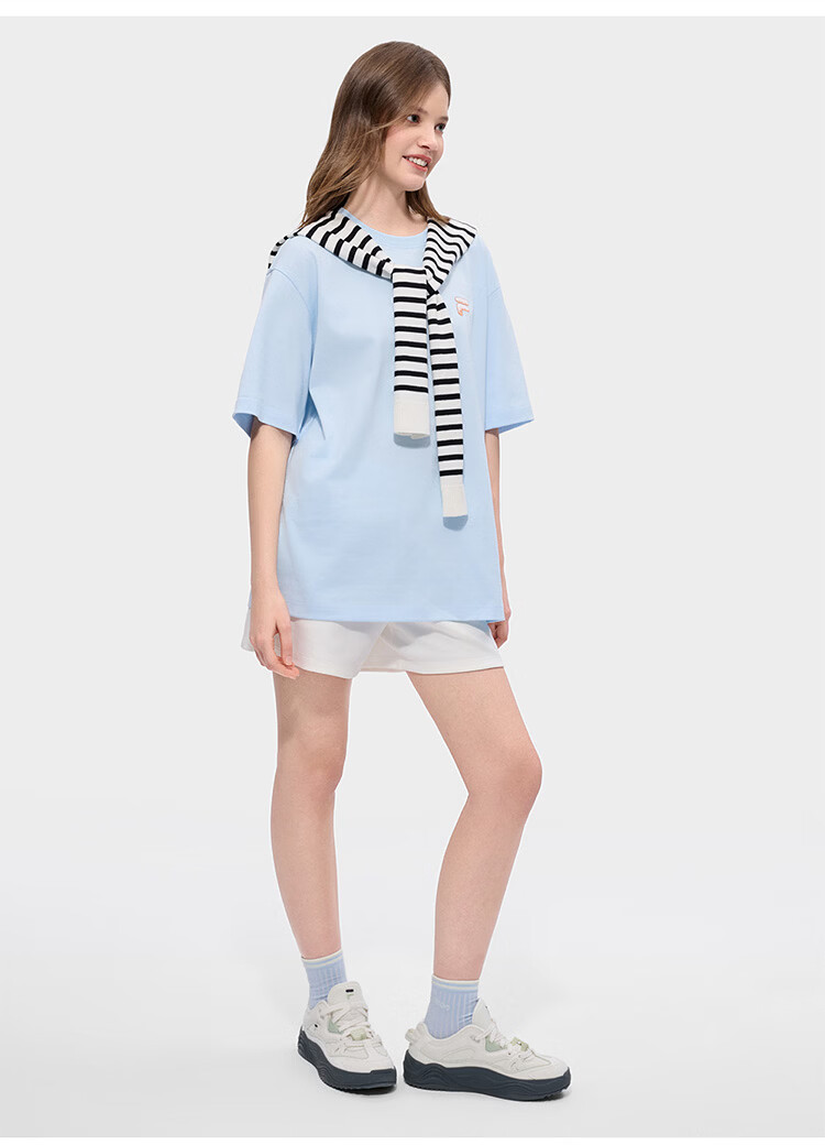FILA FUSION Trendy Couple's Knitted Short Sleeve Shirt 2026 Summer Loose Fit Cool Cotton T-Shirt 60