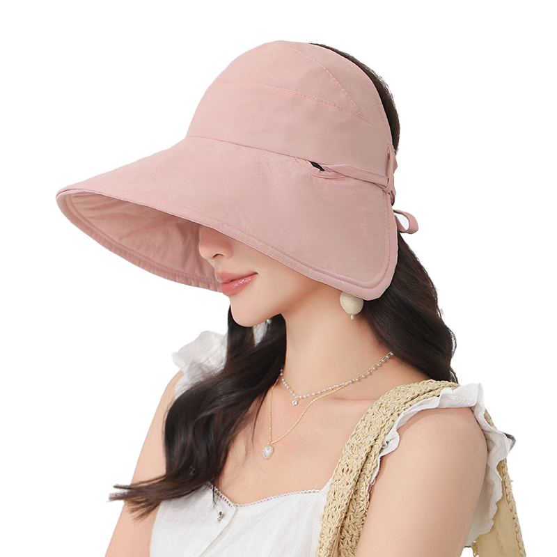 Romon Sun Protection Hat Half-Top UV Shield Face Cover Large Brim Adjustable Big Head Fisherman Cooling Duckbill Sun Hat