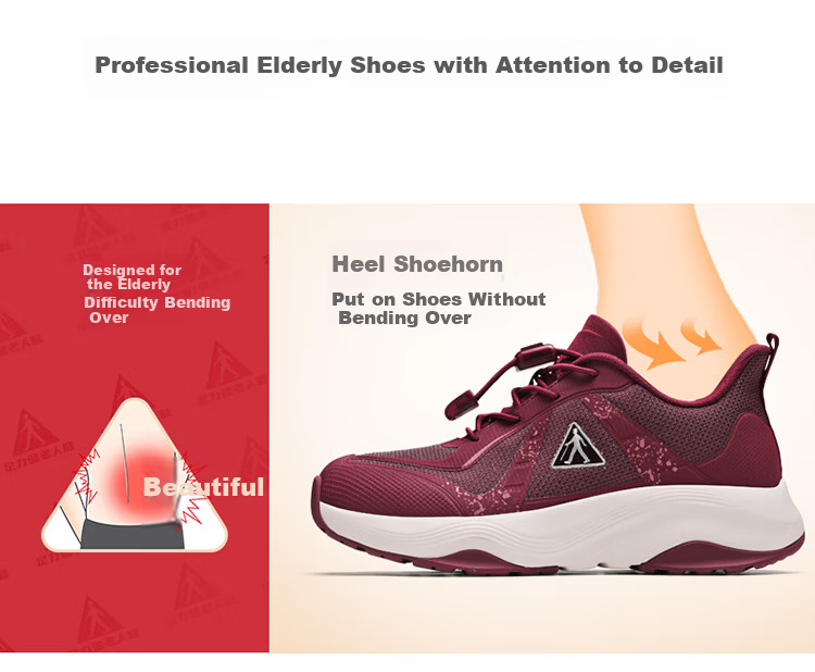 Zulijian Non-Slip Elderly Women's Shoes Mid-Aged and Senior Mom Autumn Winter Walking Outdoor Sports Casual Shoes Gift for Elders 2