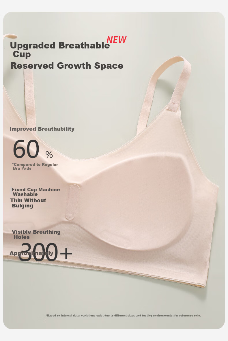 Bingxue Kapok Girls' Underwear 10-16 Years Old Junior High School Development Stage 2-3 Antibacterial Thin Girls' Bra 7A 5
