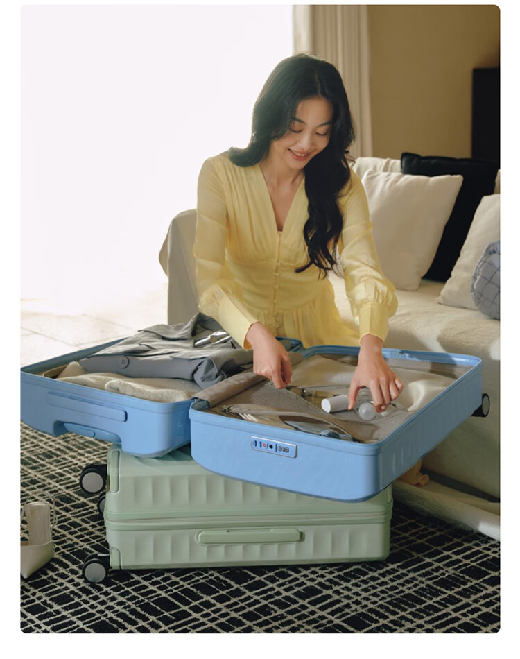 AMERICAN TOURISTER Large Capacity Suitcase, Wheeled Luggage with Password Lock, Travel Case, 28-Inch, Hu Xianxu's Style NN7, Grass Gree 5