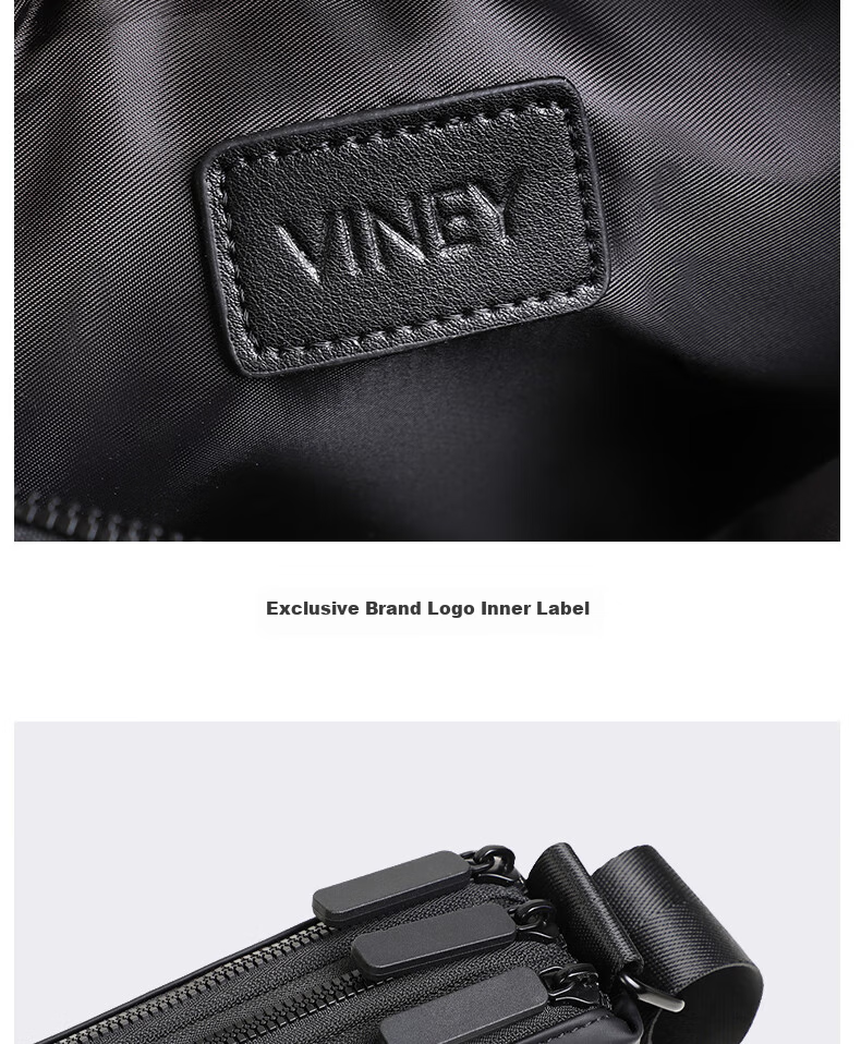 Viney Men's Crossbody Bag High-End Shoulder Bag Chest Bag Lightweight Luxury Travel Large Capacity Backpack Portable Phone Bag Commuter Waist Bag 15