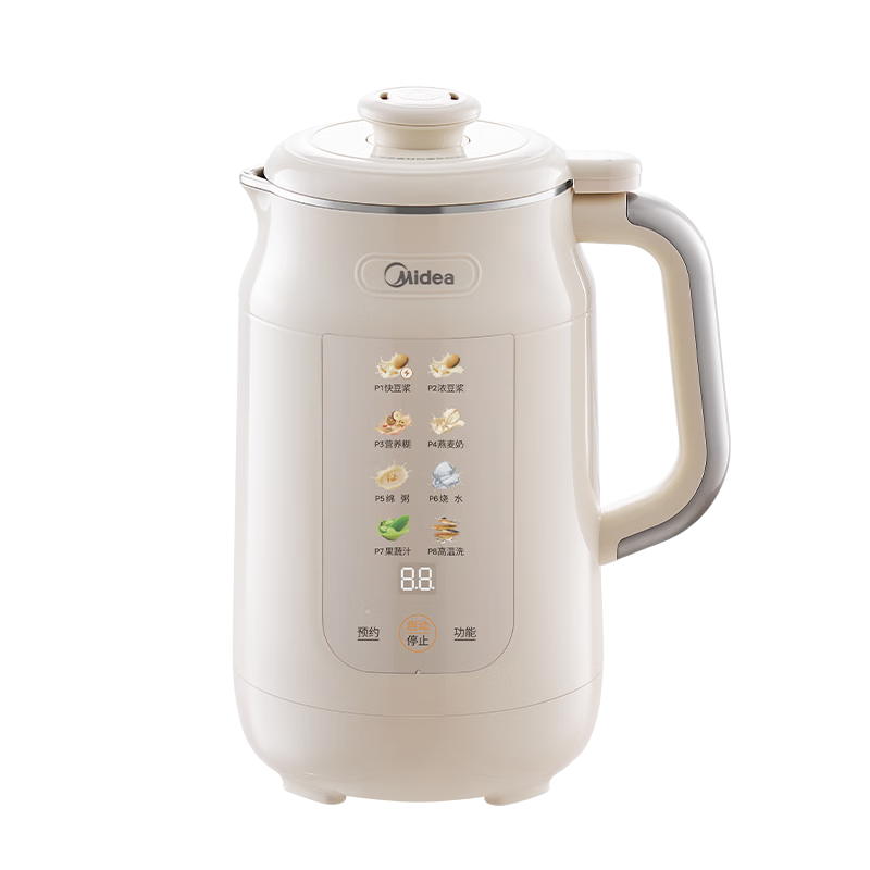 Midea Soy Milk Blender 1.2L 3-4 People One-Touch High-Temperature Sterilization Cleaning Household Small Fully Automatic No-Cook Multifunctional Juicer Food Processor Blender DJ12B-G80E76