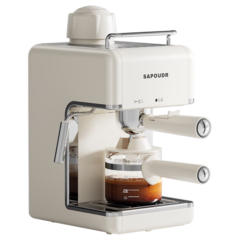 Saipuda EA39 Home Semi-Automatic Coffee Machine Small Italian Office Latte Art Milk Frother American Style White Dormitory Fully Automatic Grinder Integrated Beige