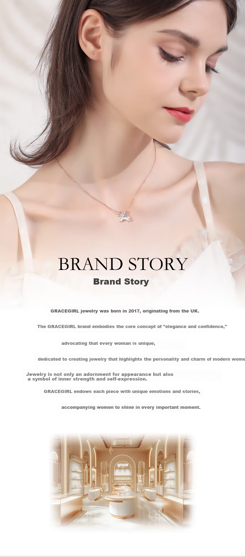 Grace Girl Diamond Four-Leaf Clover Double-Sided Necklace for Women Fresh Style Rose Gold Clavicle Chain Anniversary Birthday Gift for Girlfriend 12