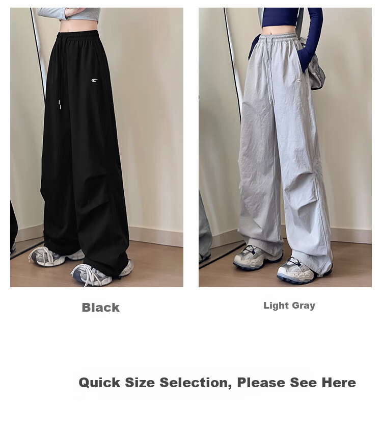BOPRUIEY Women's Quick-Dry Work Pants 2025 New Autumn Curved Blade Pants American Casual Sports Loose Wide-Leg Pants 17