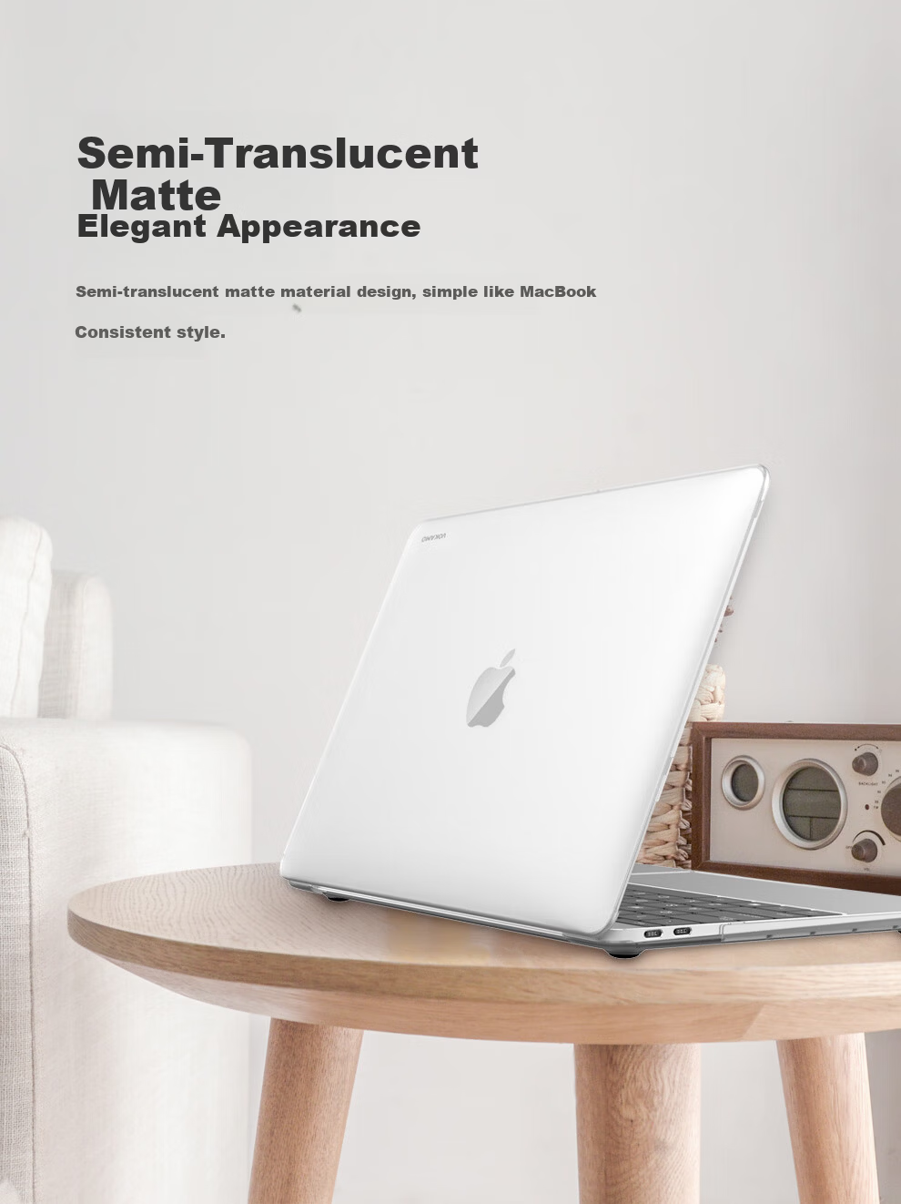 VOKAMO 2026 New M5 Compatible MacBook Pro 14-inch Protective Case Matte Translucent Cover for Apple Laptop M5/4/3/2 5