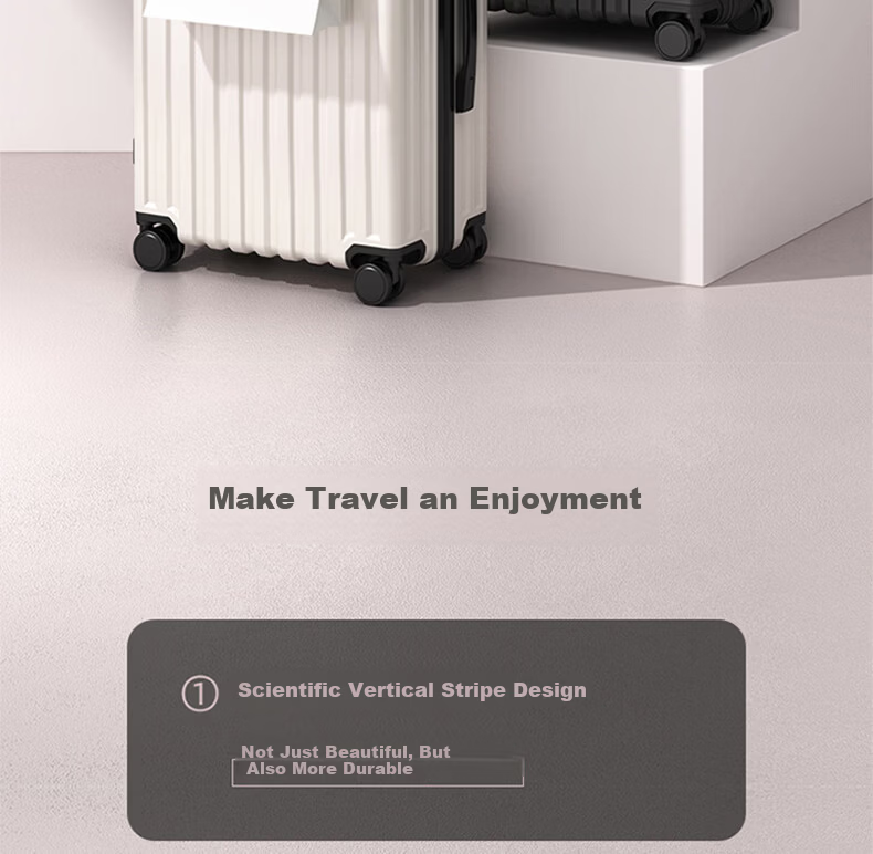 Warrior 26-inch Luggage Suitcase with 360-degree Spinner Wheels, Large Capacity Travel Trolley Case, Password Lock, White 2