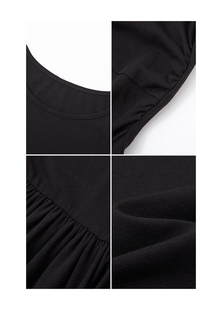 Mt Hepburn Retro French Spring Cloud Cotton Elastic Waist Petite Knit Long Dress for Women 14