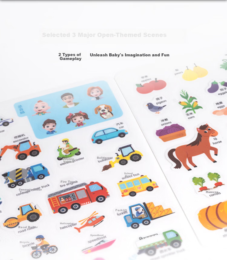BabyBus Jojo Jelly Sticker Book for Kids Ages 3-4 Educational Toy DIY Washable Handcraft Painting Birthday New Year Gift 4