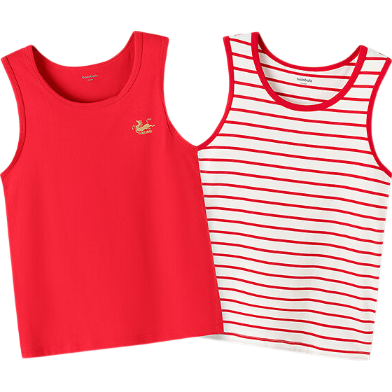 Balabala Kids Children's Underwear Boys 2026 New Spring Autumn Two-Piece Red Base Vest Skin-Friendly Comfortable New Year Season