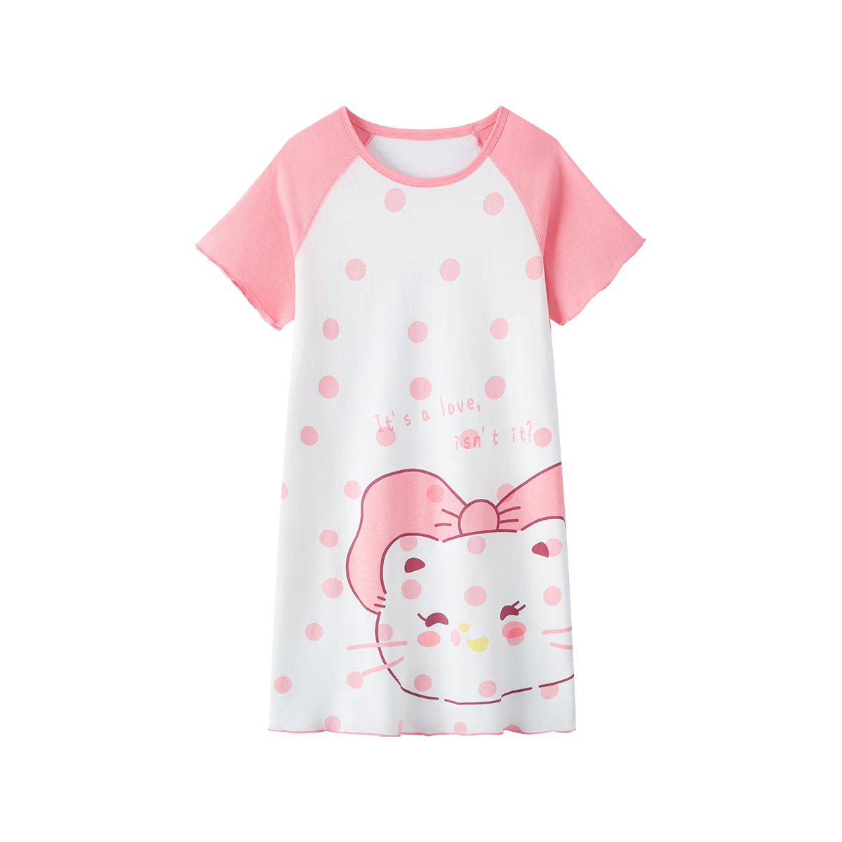 DEESHA 【7A Antibacterial 100% Cotton】Girls Lightweight Breathable Skin-friendly Summer Short Sleeve Cotton Home Dress