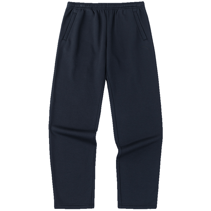 Anta Fleece-Lined Men's Straight-Leg Sweatpants Knitted Outdoor Running Warm Casual Pants for Men