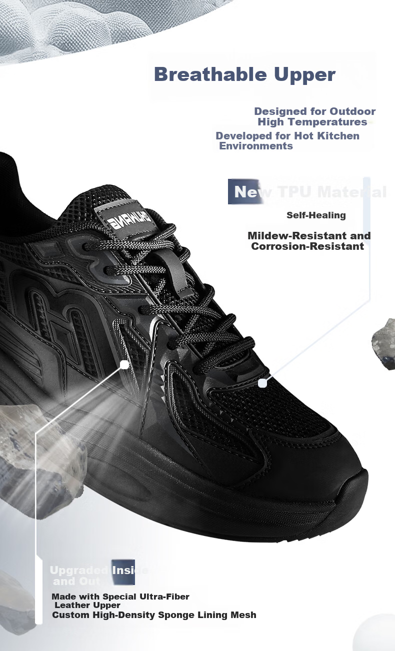 ChuWang Professional Chef Shoes Men Non-Slip Waterproof Oil-Resistant Breathable Kitchen Work Culinary Summer Sneakers A15 Size 40 6