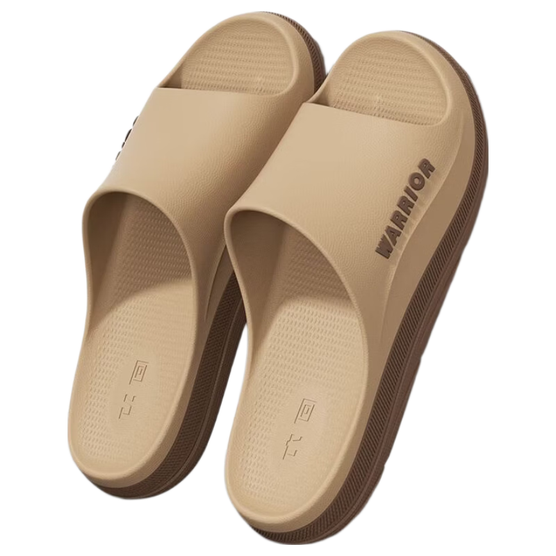 Warrior Men's Summer Casual Anti-Slip Bathroom Slippers Thick Sole Durable Beach Sandals Khaki Size 42-43