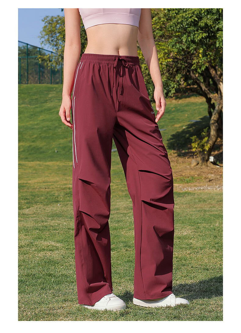 CAMEL Women's Outdoor Hiking Paratrooper Pants Loose Stretch Sports Casual Trousers Y26BA4L0012 Phantom Black L 23