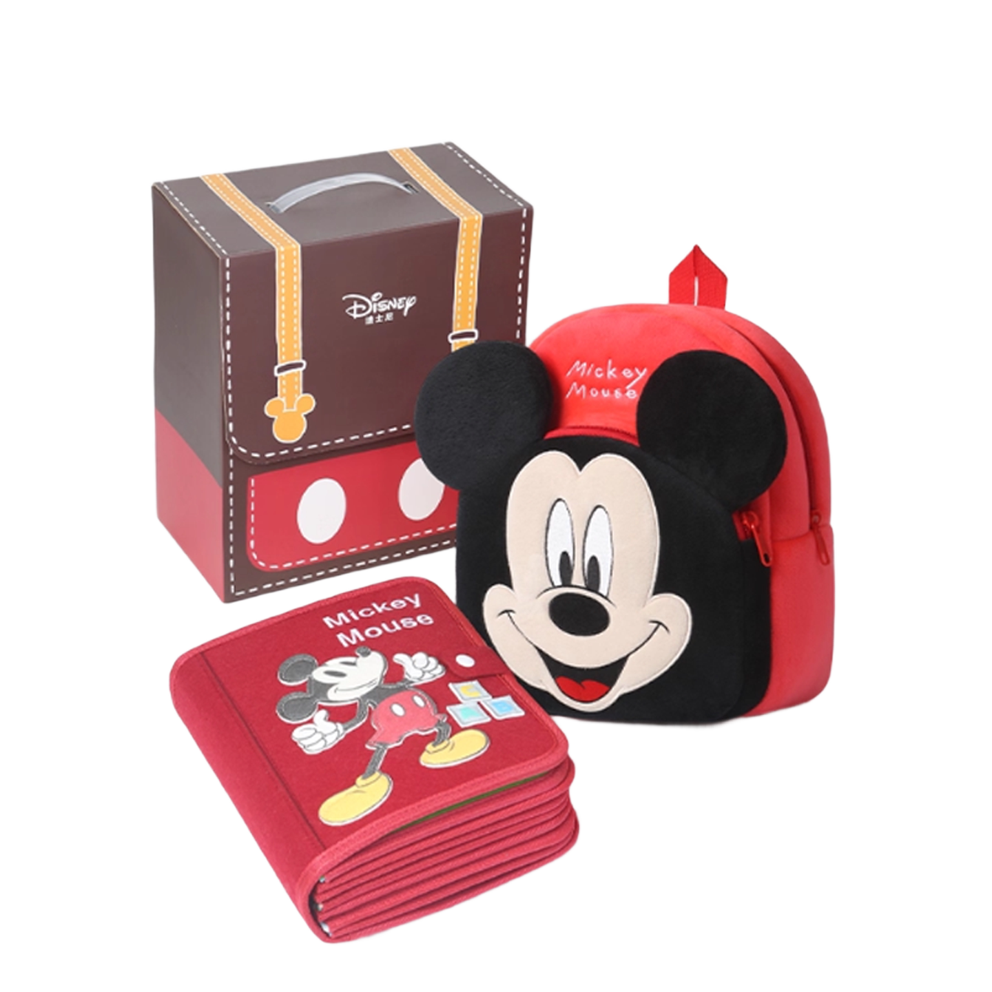 Disney Baby Soft Cloth Teething and Tearing Quiet Book Backpack Gift Box Early Education Cognitive First Birthday Children's Day Gift
