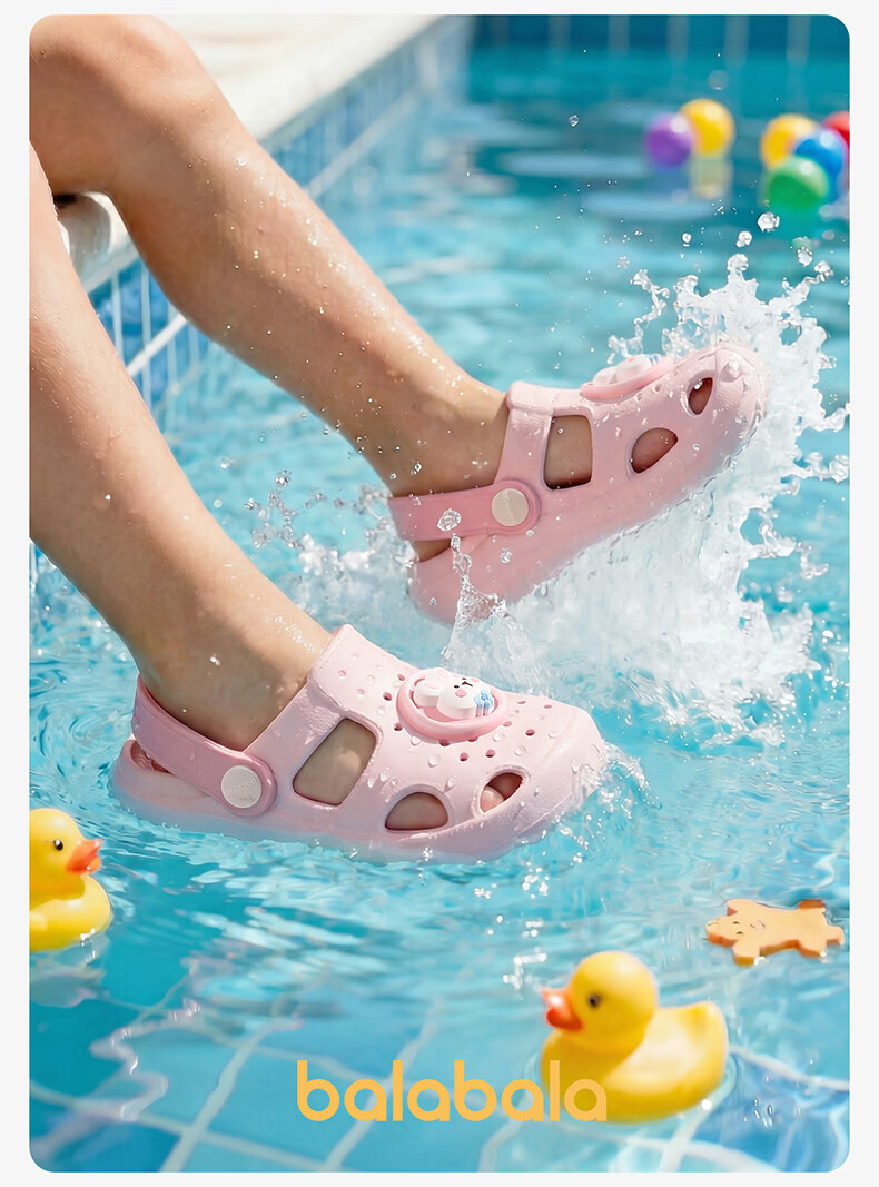 Balabala Kids Slippers Baby Outdoor Beach Shoes Cartoon Girls Soft Sole Hole Shoes Boys Girls Summer Toddler Sandals 7