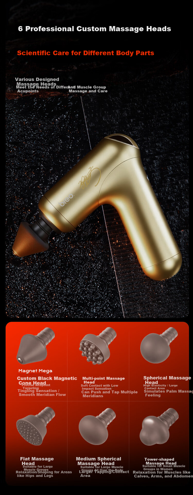 Breo 7S Fascia Gun [Sun Yingsha Signature Edition] Deep Muscle Massager Portable Mini Massage Gun Professional Fascia Massager Women's Day Gift 6