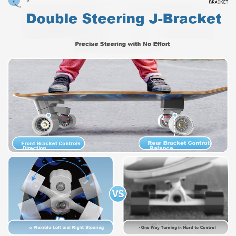SWAY Land Surfing Professional Skateboard Four-Wheel Adult Fish Board No-Push Street Cruiser Commuter Children's Beginner Road Surfing Board