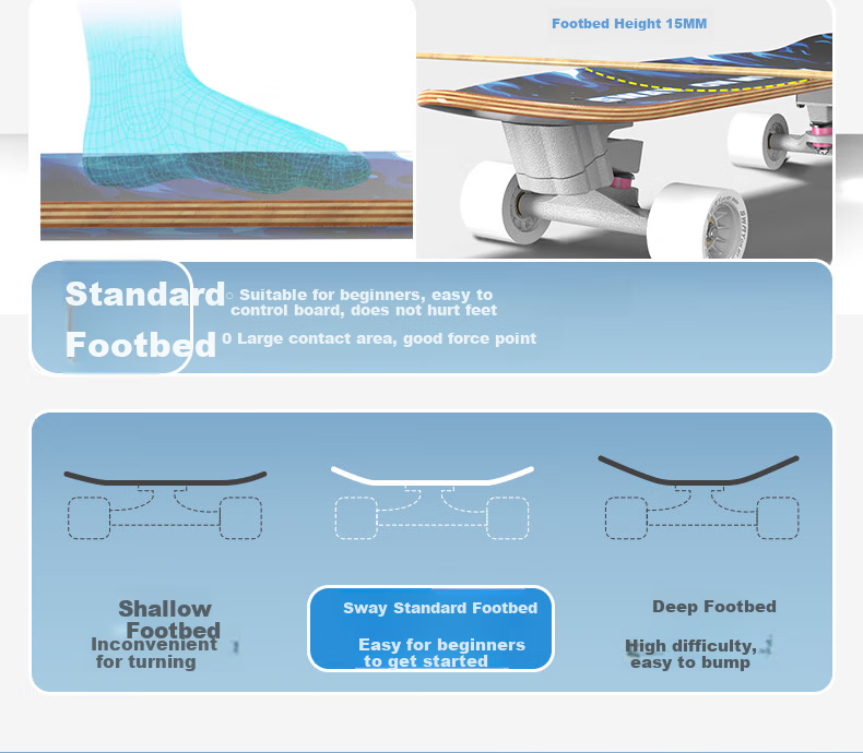 SWAY Land Surfing Professional Skateboard Four-Wheel Adult Fish Board No-Push Street Cruiser Commuter Children's Beginner Road Surfing Board 19