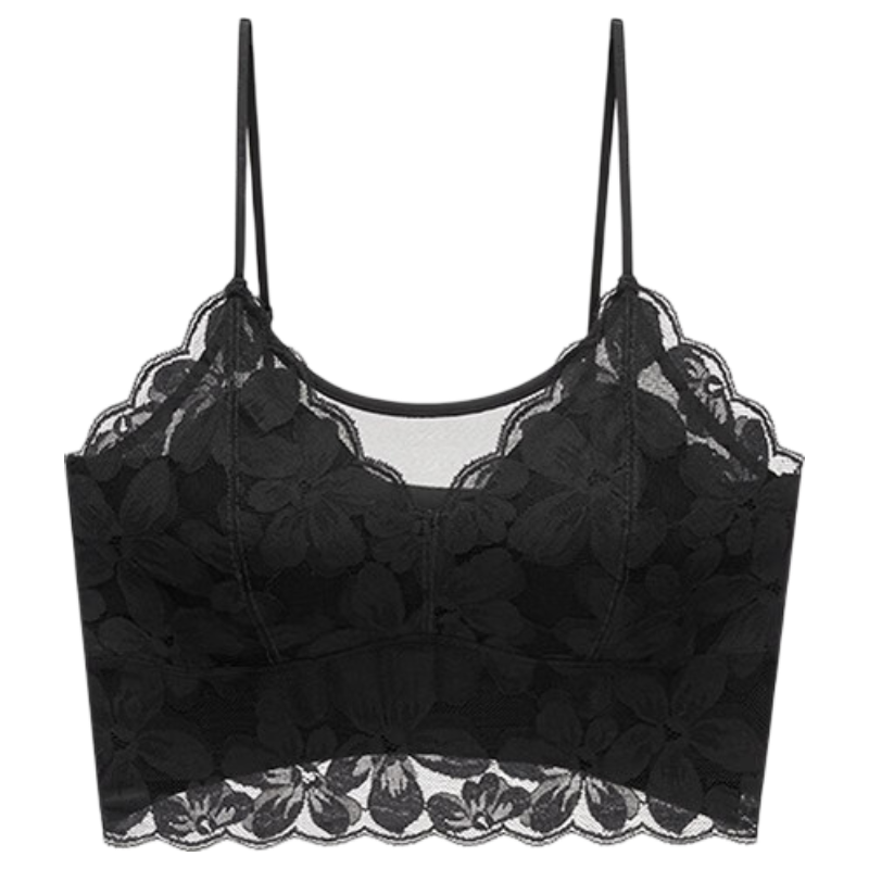 Manifen Floral Lace Padded Bra Women's Camisole Vest New Back-Slimming Bra Sleeveless Outerwear Base Shirt