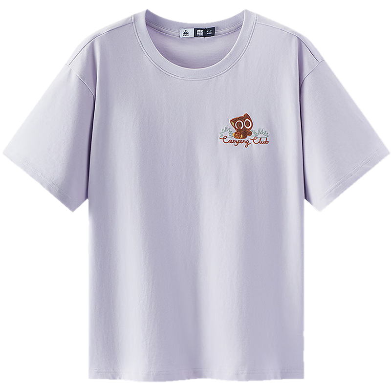 Semir Luo Xiaohei Short Sleeve T-Shirt Women Summer Moisture-Wicking Quick-Dry Cartoon Embroidered Drop Shoulder 2026 Top 109326100051