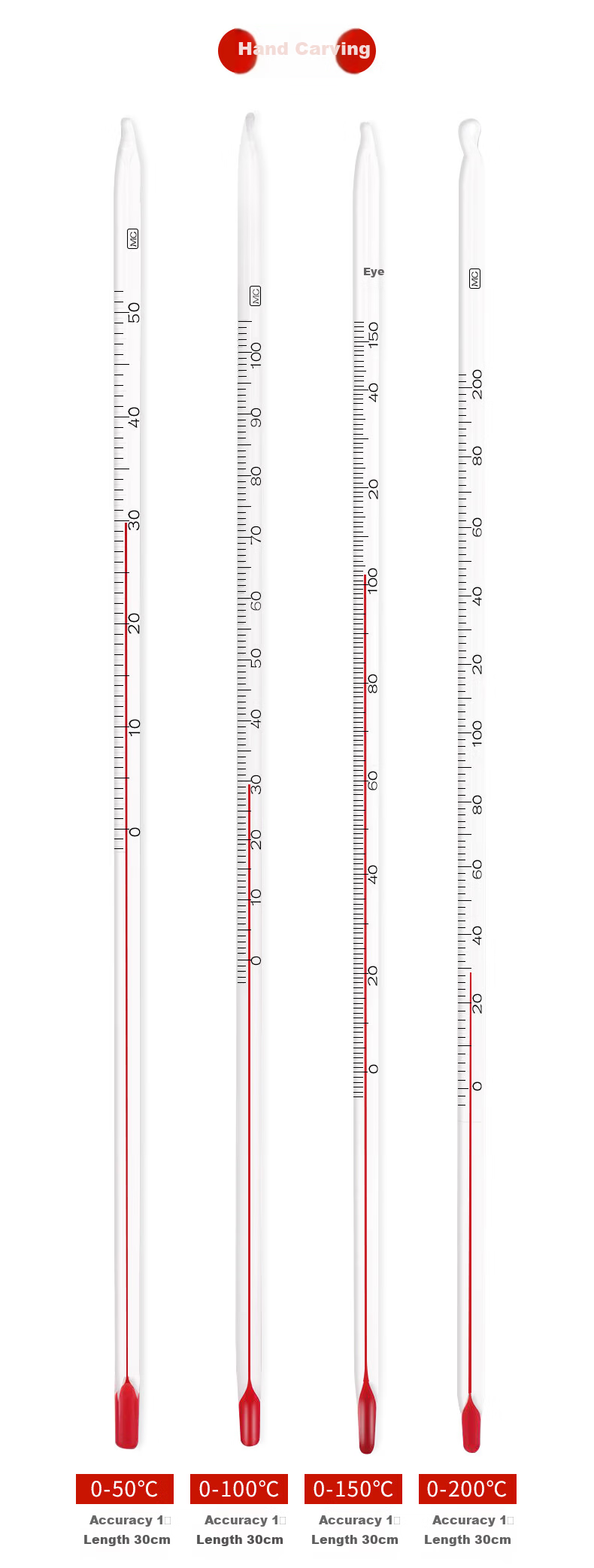 CONJANT Glass Thermometer 0-150℃ Alcohol Glass Rod Temperature Meter for Water, Air, and Liquid Measurement 5