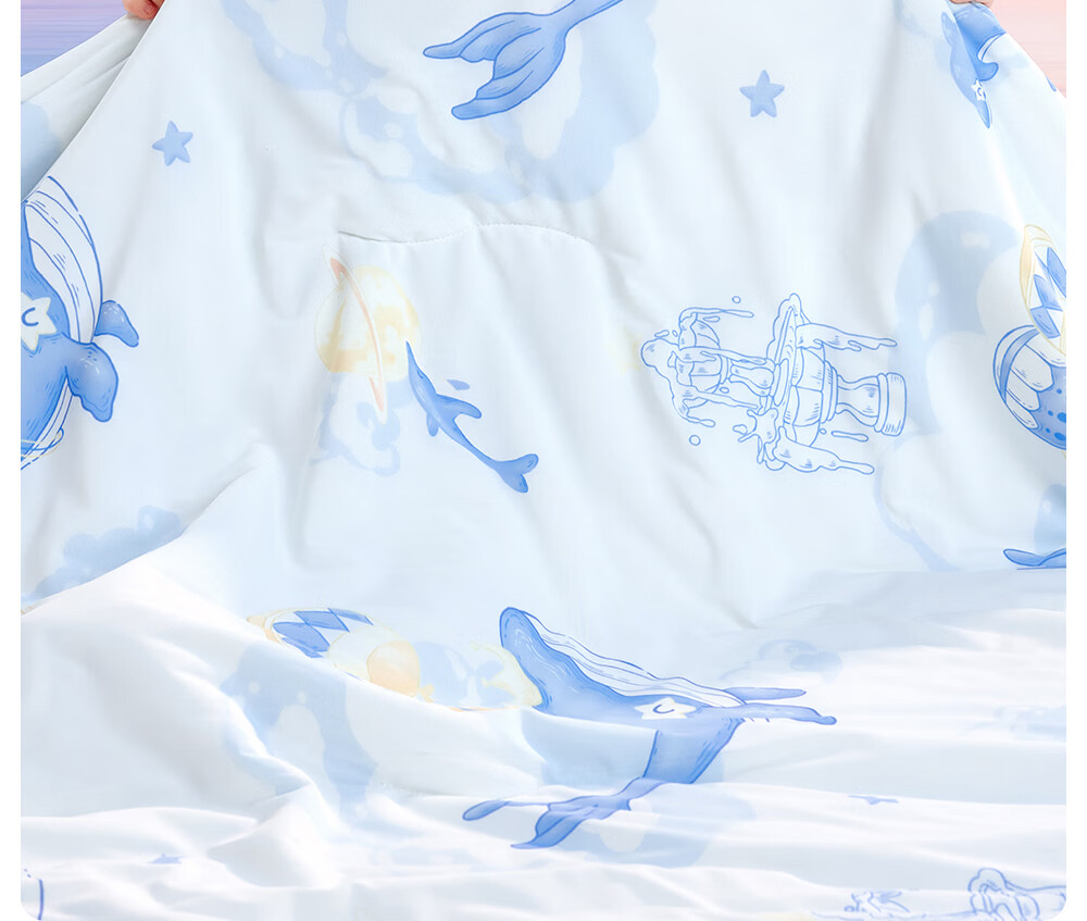 Beitaisi Children's Summer Cooling Quilt, Baby Blanket, Mixed Silk, Summer Infant, Kindergarten Air Conditioning Quilt, Yunhai, 120×150cm 17