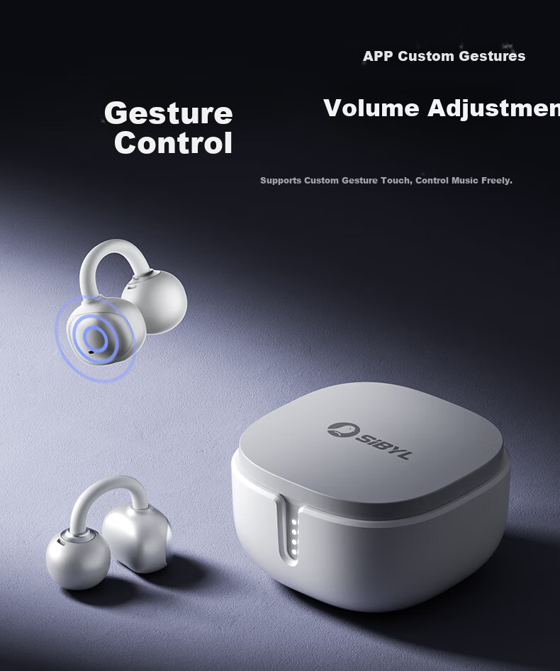 Sibyl EC200 Bluetooth Bone Conduction Ear Clip Wireless Open-Ear Sports Running Headphones 2026 New Model Long Battery Life Noise Cancelling High-Quality Sound Non-In-Ear Ear Hook 26