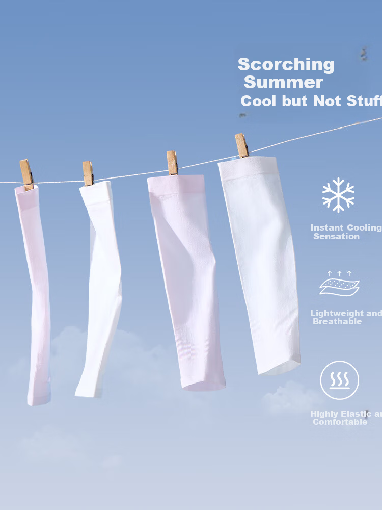 LangSha Kids Ice Silk Sun Protection Sleeves Boys Girls Baby Summer UV Protection Breathable Thin Arm Sleeves Black+White 4