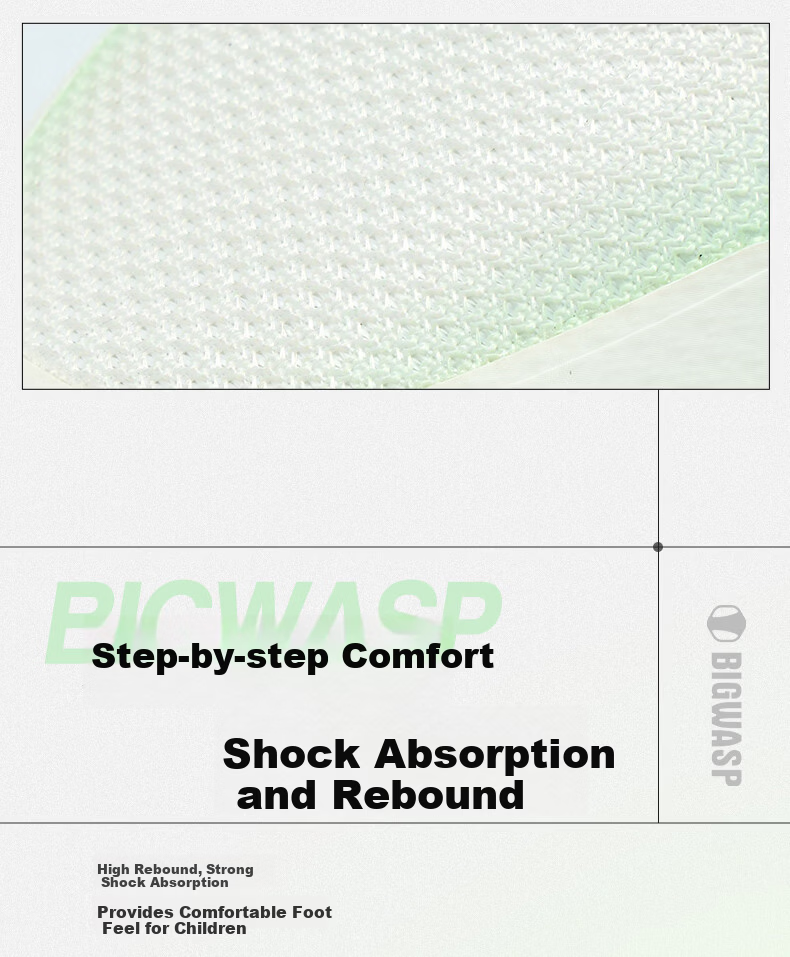 BIG WASP Kids Boys Sports Shoes Children's Spring Running Shoes D112611031XW Twilight Green (Double Mesh) Size 34 7