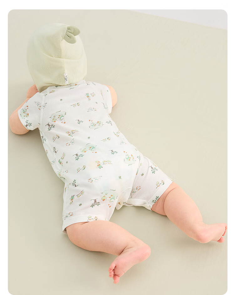 Balabala Baby Romper Newborn 2026 Spring Autumn Two-Piece Cotton Crawling Suit Cute Infant Bodysuit 26