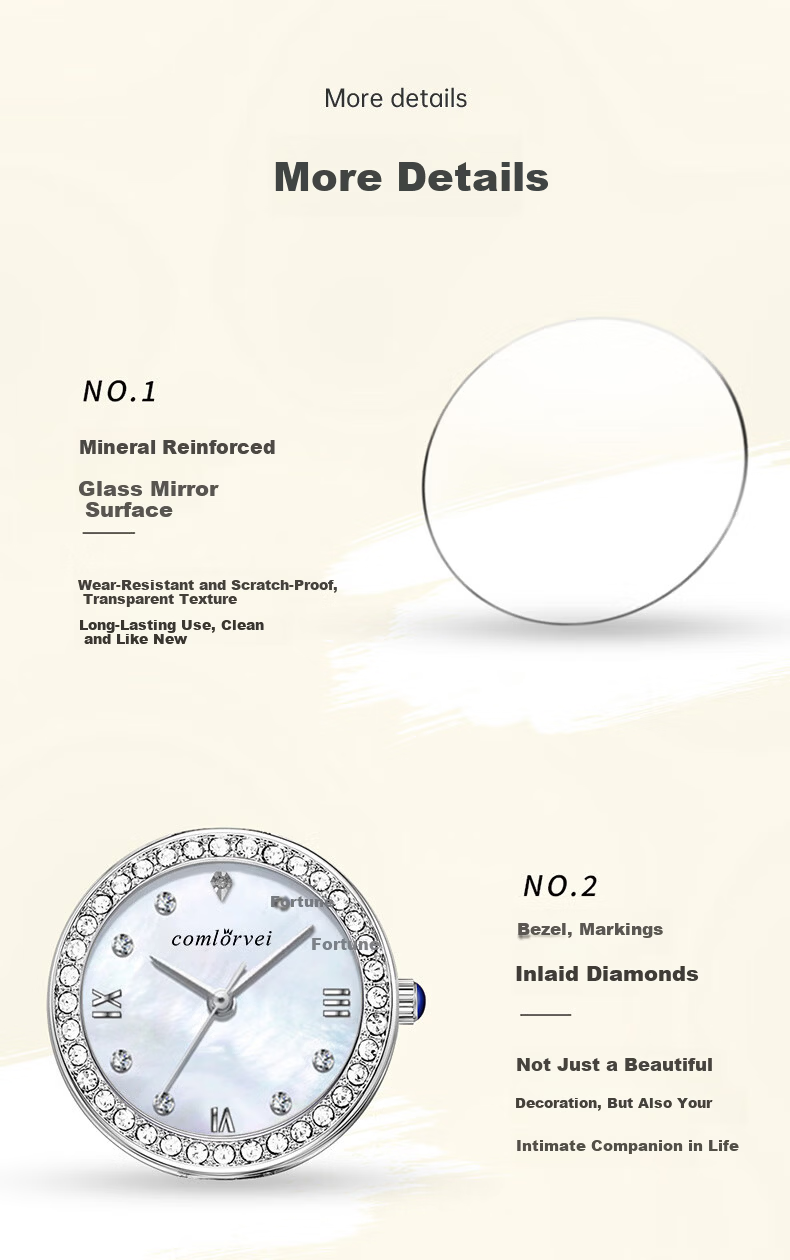 COMLORVEI Mermaid Heart-Shaped Diamond Inlaid Bracelet Watch Delicate Sweet Versatile Waterproof Quartz Fashion Ladies Student Wristwatch D692 6