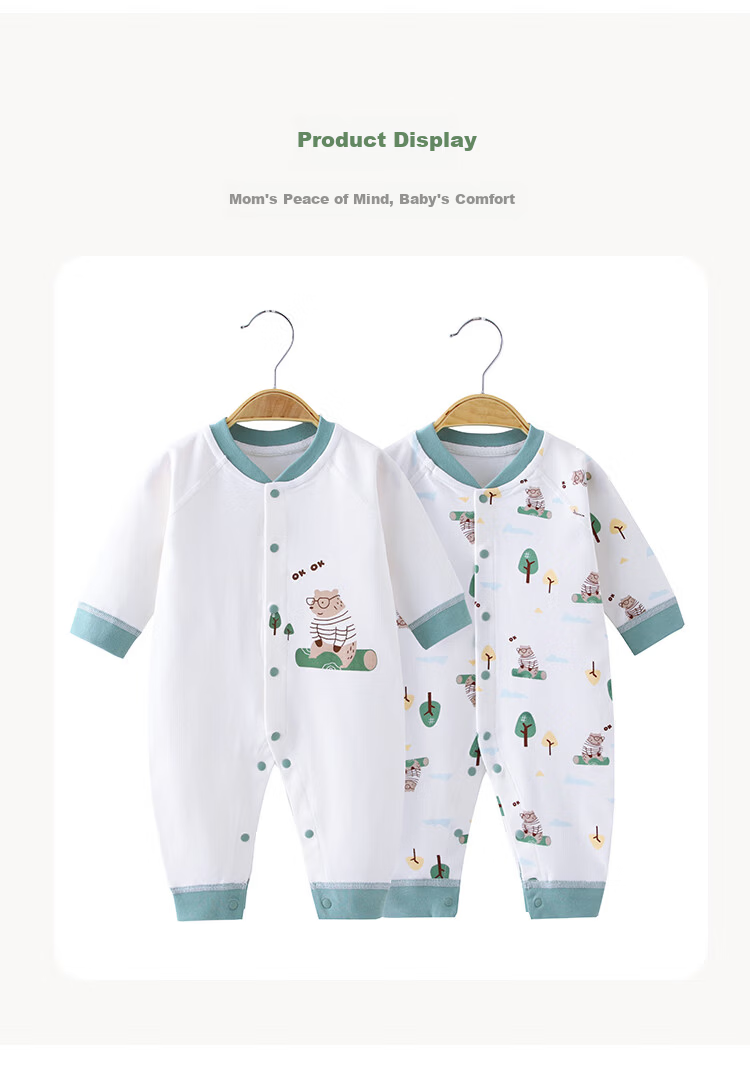 Qiaojiaoya Baby Clothes, Newborn Onesie, Infant Full Moon Outfit, Boys And Girls Baby Romper, Pure Cotton Pajamas, Spring And Autumn Season, Size 80 6
