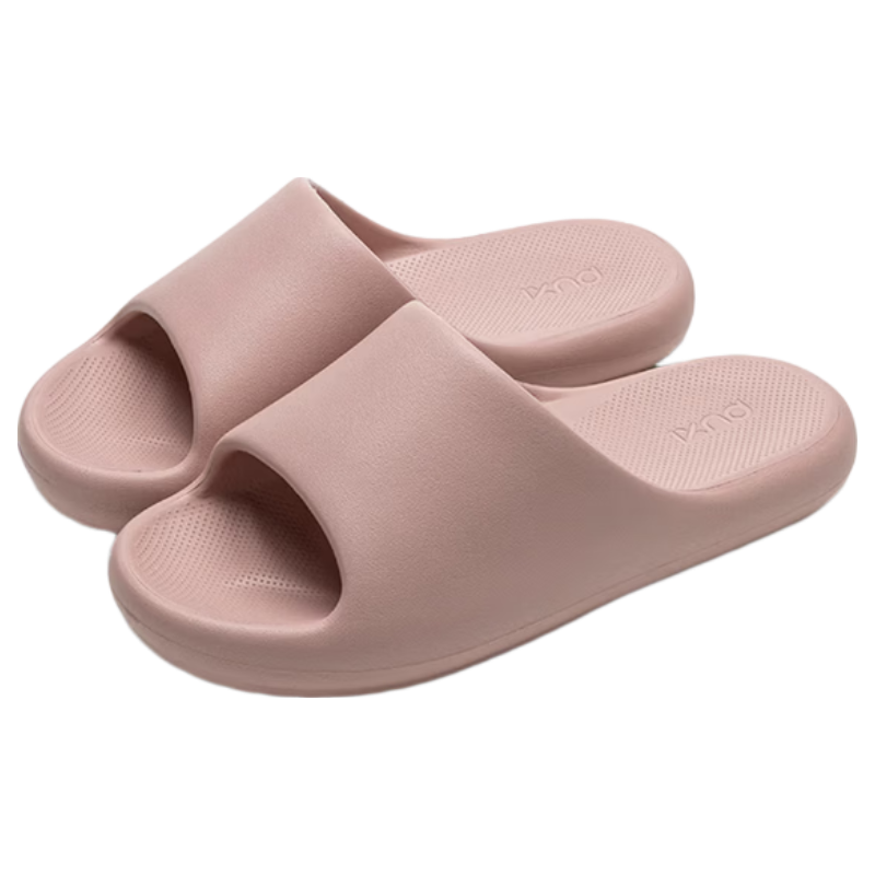 Puxi Simple Unisex Summer Slippers DL Supermarket Non-Slip Soft Elastic Couple Flip Flops Rose Pink Size 39-40