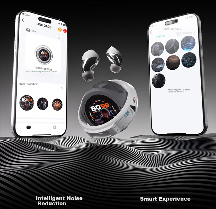 SONGX Linglong Co-branded Touchscreen Bluetooth Earbuds ANC Active Noise Cancelling Built-in Memory MP3 Integrated High-Quality True Wireless In-Ear Adjustable Sound Effects 2025 New Model 12