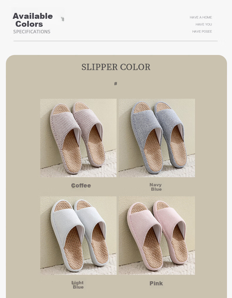 GUOLUOFEI Japanese Style Linen Slippers for Men and Women Indoor Couple Soft Sole Summer Four Seasons Pink Size 39-40 3