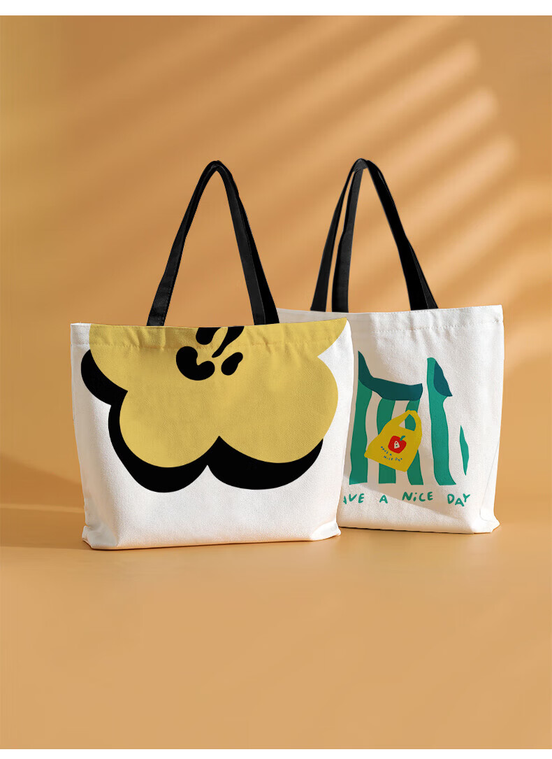 Right Away Canvas Tote Bag Zippered Large Capacity Eco-friendly Shopping Bag Simple Korean Style for Women Students 10