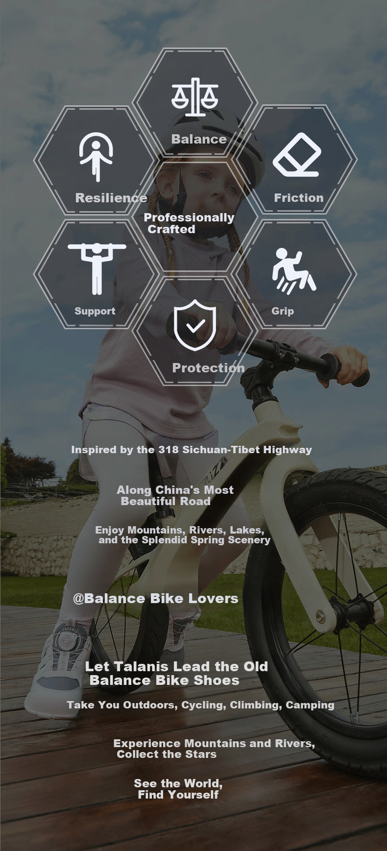 TARANIS Spring Kids Balance Bike Shoes Anti-Collision Sports Shoes Girls Anti-Kick Breathable Casual Shoes Size 32 3