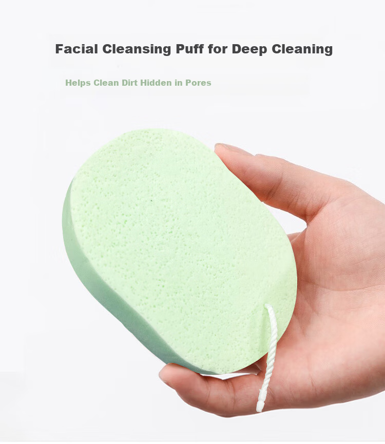Keqi Facial Cleansing Puff Set 2PCS Makeup Remover Exfoliating Mud Mask Cleaning Puff 2pcs 4