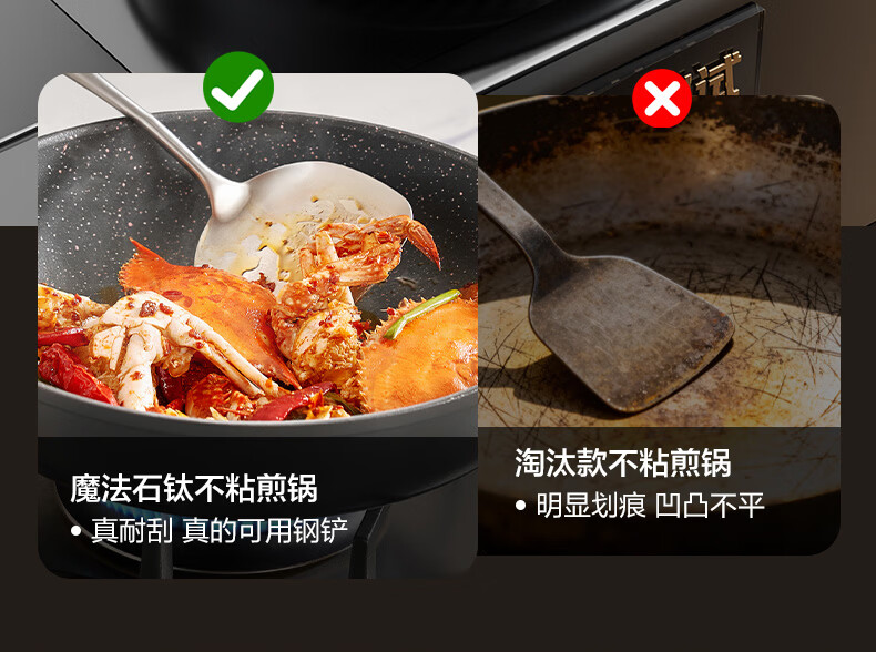 ASD Titanium Non-Stick Frying Pan Magic Stone 28cm Induction Gas Stove Compatible F1WG 7