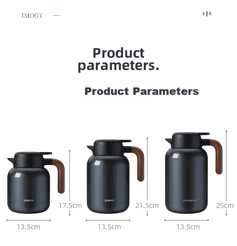 IMOGY Insulated Thermos Household Stew Tea Warmer Large Capacity Hot Water Kettle Holiday Gift 316L Stainless Steel Stew Brewing Pot Hot Water Bottle 9