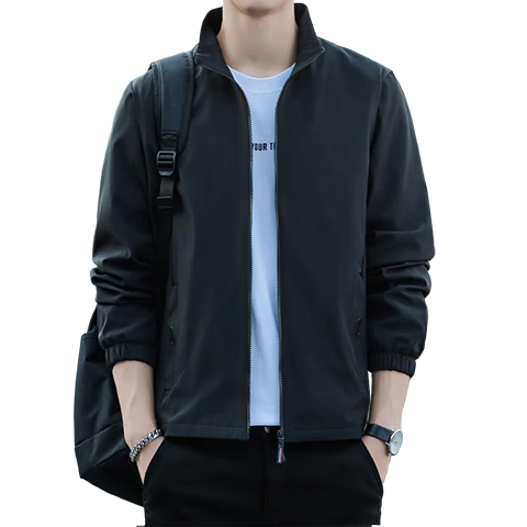Woodpecker Wind-Resistant Crisp Men's Jacket Spring Business Loose Casual Sports Daily Trendy Jacket Haze Blue XL
